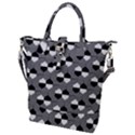 Geometric Pattern Line Form Texture Structure Buckle Top Tote Bag View1