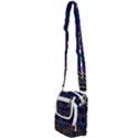 Line Square Pattern Violet Blue Yellow Design Shoulder Strap Belt Bag View2