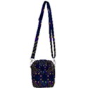 Line Square Pattern Violet Blue Yellow Design Shoulder Strap Belt Bag View3