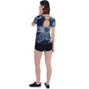 Ai Generated Space Astronaut Universe Moon Earth Back Circle Cutout Sports Tee View2