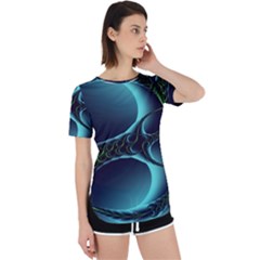 Fractal Abstract Art Artwork Design Wallpaper Perpetual Short Sleeve T-shirt