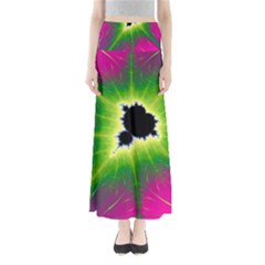 Fractal Art Math Abstract Artwork Pink Magenta Full Length Maxi Skirt