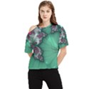 Fractal Spiral Template Abstract Background Design One Shoulder Cut Out Tee View1