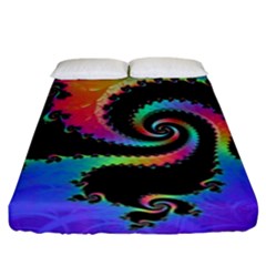 Fractal Spiral Vortex Swirl Whirlpool Math Fitted Sheet (king Size)