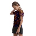 Fractal Spiral Art Pattern Blue Design Kids  Frill Chiffon Blouse View2