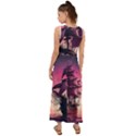 Ship Pirate Adventure Landscape Ocean Sun Heaven V-Neck Chiffon Maxi Dress View2