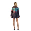 Ai Generated Elephant Tusks Trunk Wildlife Africa Round Neck Long Sleeve Bohemian Style Chiffon Mini Dress View4