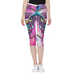 Owl Dreamcatcher Inside Out Lightweight Velour Capri Leggings 