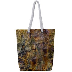 Rusty Orange Abstract Surface Full Print Rope Handle Tote (small) by dflcprintsclothing