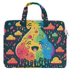 Rainbows Drip Dripping Paint Happy Macbook Pro 16  Double Pocket Laptop Bag  by Ravend