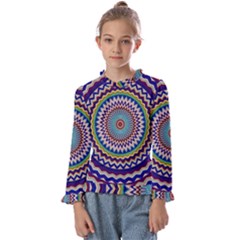 Kaleidoscope Geometric Circles Kids  Frill Detail Tee