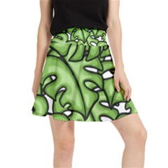 Leaves Nature Monstera Seamless Pattern Repeating Waistband Skirt