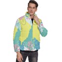 Plants Leaves Border Frame Wallpaper Background Men s Puffer Bubble Jacket Coat View3