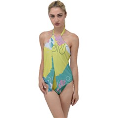 Plants Leaves Border Frame Wallpaper Background Go With The Flow One Piece Swimsuit