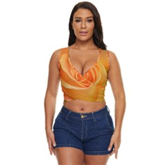 Flower Plant Rose Nature Garden Orange Macro Women s Sleeveless Wrap Top