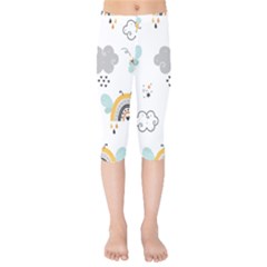 Art Pattern Design Wallpaper Background Print Kids  Capri Leggings 