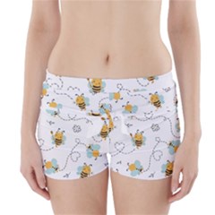 Bee Art Pattern Design Wallpaper Background Print Boyleg Bikini Wrap Bottoms