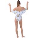Bee Art Pattern Design Wallpaper Background Print Drape Piece Swimsuit View2