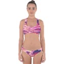 Ai Generated Waves Ocean Sea Tsunami Nautical Red Yellow Cross Back Hipster Bikini Set View1