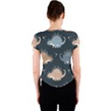 Dino Art Pattern Design Wallpaper Background Crew Neck Crop Top View2