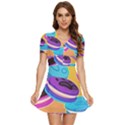 Cookies Chocolate Cookies Sweets Snacks Baked Goods Food V-Neck High Waist Chiffon Mini Dress View1