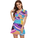 Cookies Chocolate Cookies Sweets Snacks Baked Goods Food V-Neck High Waist Chiffon Mini Dress View2