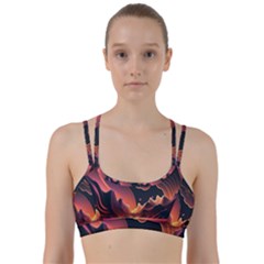Fire Flame Burn Hot Heat Light Burning Orange Line Them Up Sports Bra