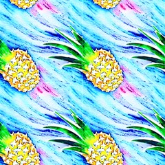 Watercolor Abstract Pineapple Pattern by GardenOfOphir