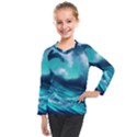 Tsunami Tidal Wave Ocean Waves Sea Nature Water Kids  Long Mesh Tee View1