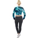 Thunderstorm Tsunami Tidal Wave Ocean Waves Sea Long Sleeve Cropped Velvet Jacket View2