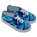 Tsunami Tidal Wave Ocean Waves Sea Nature Water Blue Painting Kids  Classic Low Top Sneakers View3