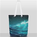Tsunami Waves Ocean Sea Nautical Nature Water Full Print Rope Handle Tote (Small) View2