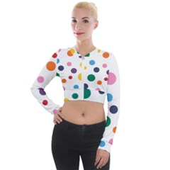 Polka Dot Long Sleeve Cropped Velvet Jacket