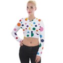 Polka Dot Long Sleeve Cropped Velvet Jacket View1