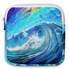 Tsunami Waves Ocean Sea Nautical Nature Water Painting Mini Square Pouch