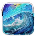 Tsunami Waves Ocean Sea Nautical Nature Water Painting Mini Square Pouch View1