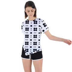 Polka Dot  Svg Asymmetrical Short Sleeve Sports Tee