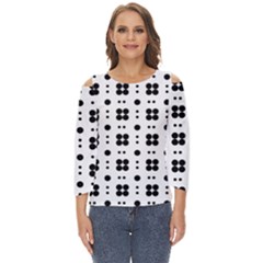 Polka Dot  Svg Cut Out Wide Sleeve Top