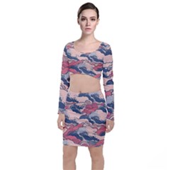 Waves Ocean Sea Water Pattern Rough Seas Top And Skirt Sets