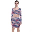 Waves Ocean Sea Water Pattern Rough Seas Top and Skirt Sets View1