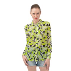 Background Pattern Graphic Beautiful Wallpaper Art Long Sleeve Chiffon Shirt