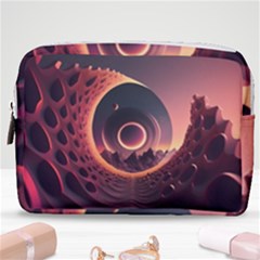 Ai Generated Swirl Space Design Fractal Light 3d Art Make Up Pouch (medium)