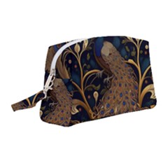 Peacock Plumage Bird Decorative Pattern Graceful Wristlet Pouch Bag (medium)