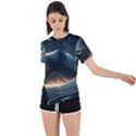 Ai Generated Swirl Space Design Fractal Light Asymmetrical Short Sleeve Sports Tee View1