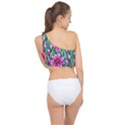 Cheerful And Cheery Blooms Spliced Up Bikini Top  View2