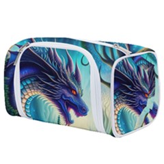Ai Generated Dragon Fractal Art Texture Toiletries Pouch