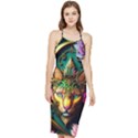 Ai Generated Paisley Pattern Feline Floral Bodycon Cross Back Summer Dress View1