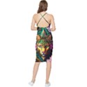 Ai Generated Paisley Pattern Feline Floral Bodycon Cross Back Summer Dress View2
