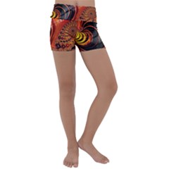 Fractal Background Pattern Texture Abstract Design Kids  Lightweight Velour Yoga Shorts