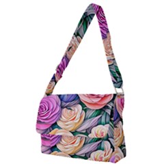 County Charm – Watercolor Flowers Botanical Full Print Messenger Bag (l) by GardenOfOphir